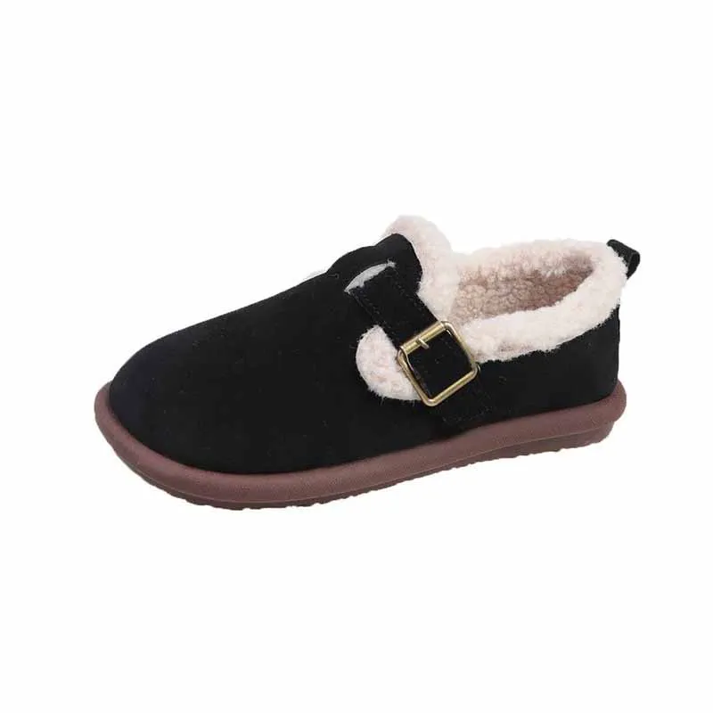 Comwarm Bawełniane buty damskie Fluffy Fuzzy Non-slip House Slides Faux Fur Plush Lined Ciepłe kapcie dla kobiet do użytku wewnątrz i na zewnątrz