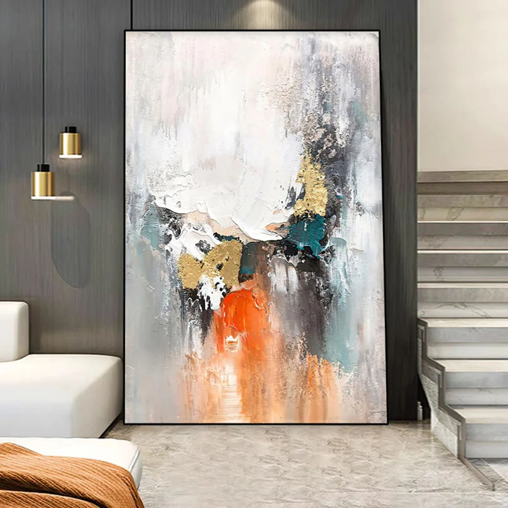 

Living Room painting texture hand-painted sofa background wall painting abstract entry porch hanging painting