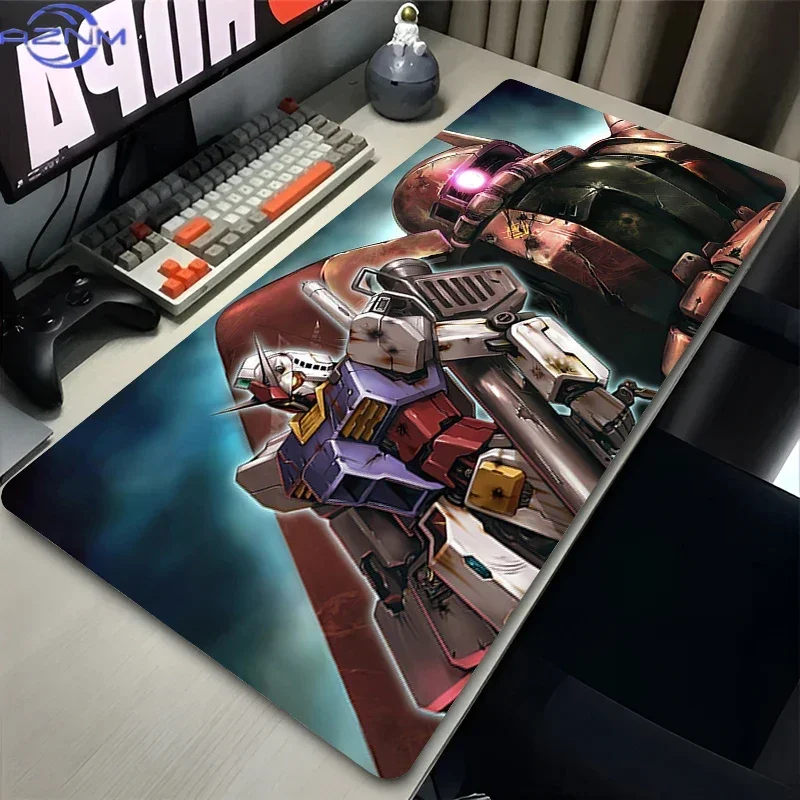 Battle Worn Anime Sci-fi Mecha With Glowing Lens Art Mouse Pad, Rubber Non-Slip Base, Smooth Fabric Gaming Desk Mat for Desktop
