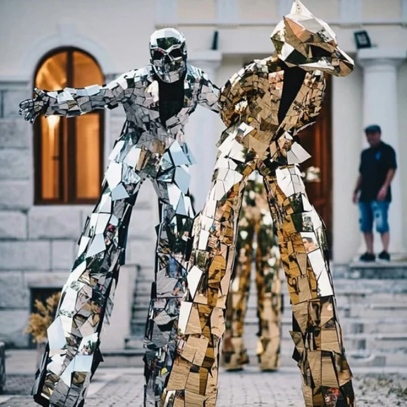 ركائز مرآة زي الحيوان رئيس الأداء اليد خياطة موكب عرض الحفلات مهرجان الموسيقى جديد تخصيص Diy بها بنفسك علامات زودياك الموضة