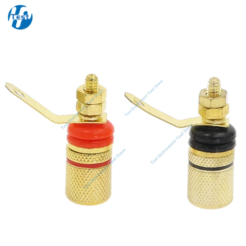 

2pcs Gold Plated Amplifier Speaker Terminal Binding Post Banana Plug Socket Connector Suitable for 4mm banana plugs