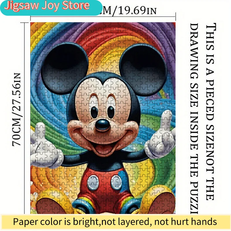 Disney  Colorful Cartoon Character Jigsaw Puzzle Family Interaction & Fun Gift, Vibrant Abstract Design, Mickey Mouse pattern