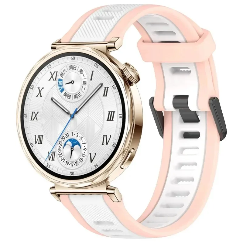 Pulseira de silicone de 18mm 20mm 22mm para huawei watch gt5 gt4 41mm 46mm/gt5 pro 46mm 42mm pulseira esportiva para huawei watch 4 3 pro bandas