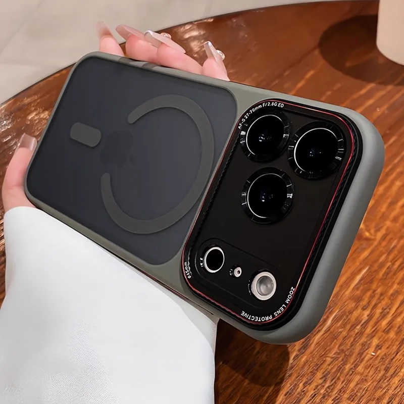 Luxuriöse, matte Handyhülle mit Magnetfunktion für MagSafe, passend für iPhone 18, 16, 15, 17 Pro Max Plus, mit Kameraschutz, stoßfestem Panzer und stoßabsorbierendem Rahmen. – Detail 9