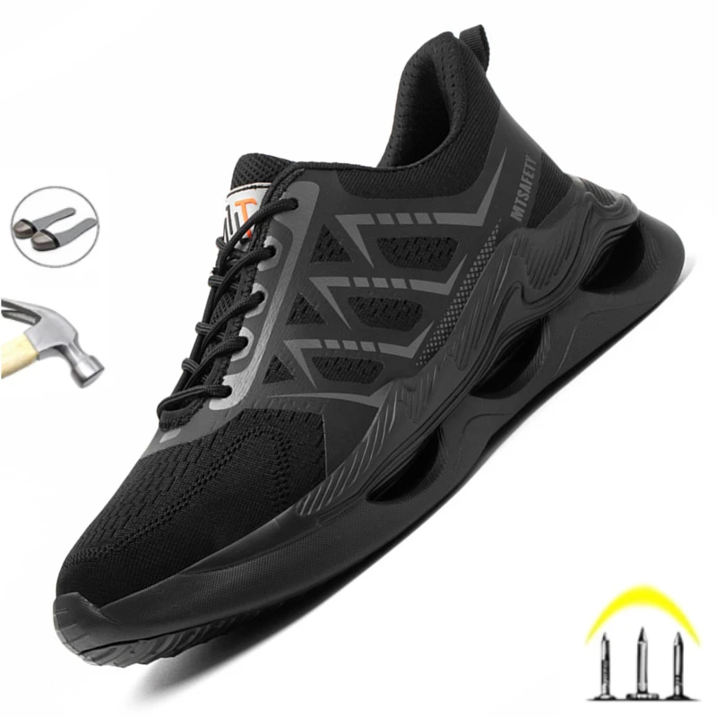 

Fashion 2024 Lightweight Men Work Shoes Indestructible Non-slip Construction Site Labor Protection Shoes Sneakers Male Footwear