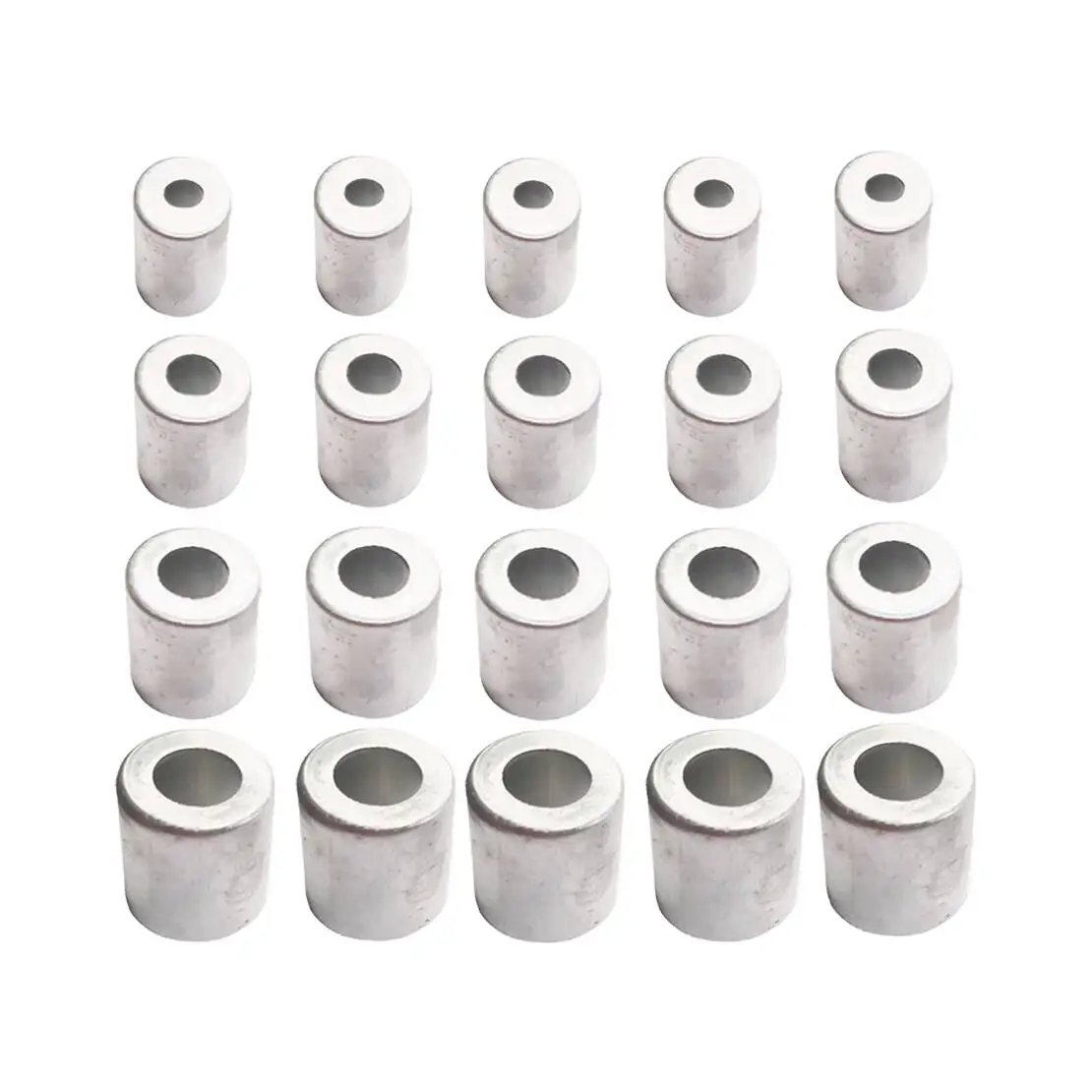 20Pcs/set Car Truck RV AC Systems Air Conditioning Crimp Ferrules Sleeves Reduced Hose Barrier Ferrules Silver