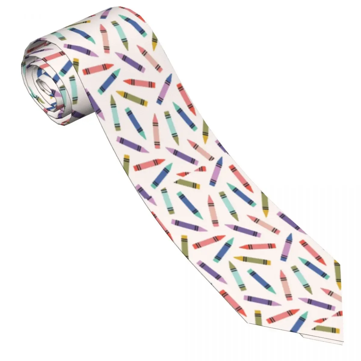 

Men's Tie Crayons Pattern Neck Ties 80s Colors Novelty Casual Collar Tie Design Daily Wear Quality Necktie Accessories