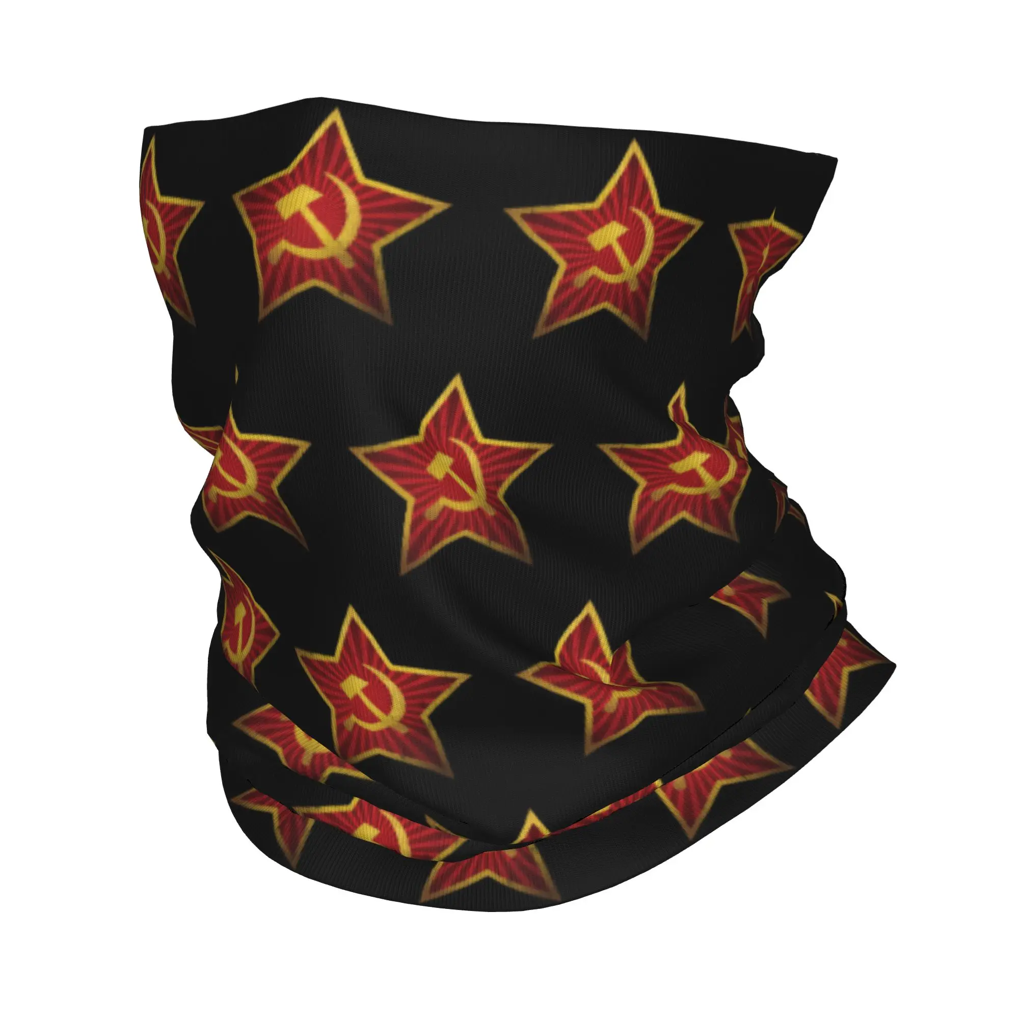 USSR Soviet Union Russian CCCP Bandana Neck Cover Balaclavas Wrap Scarf Printed Hammer Sickle Headwear Warm Riding Unisex Adult