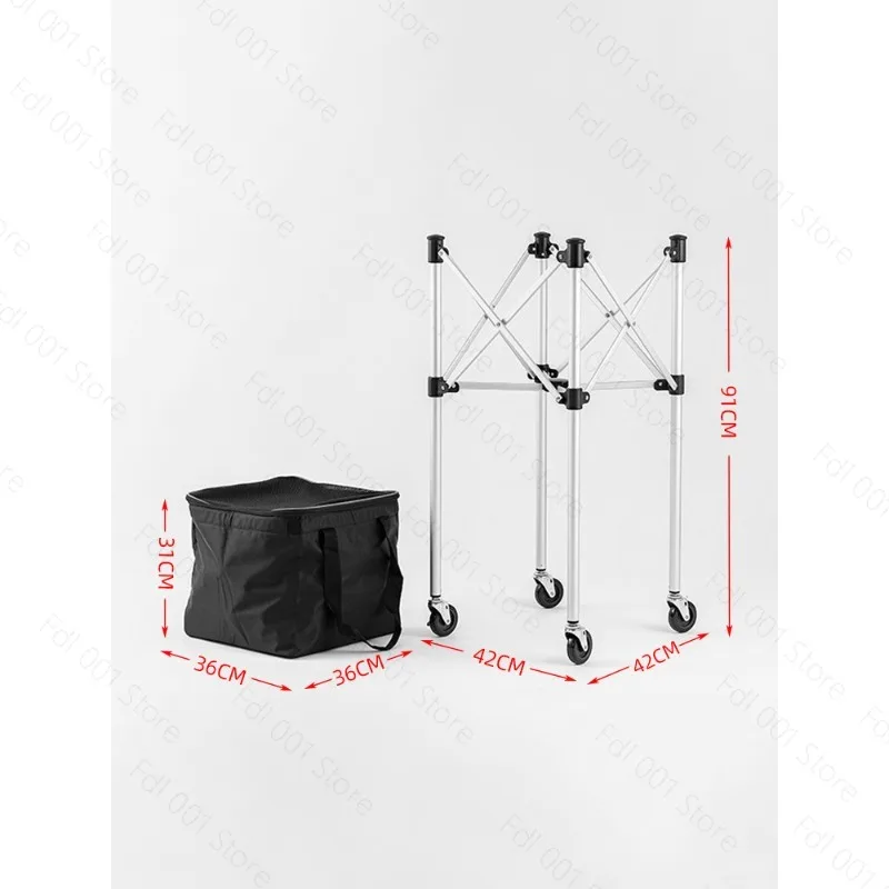 Portable Tennis Ball Pick Up Cart Folding Storage Rack for Coach