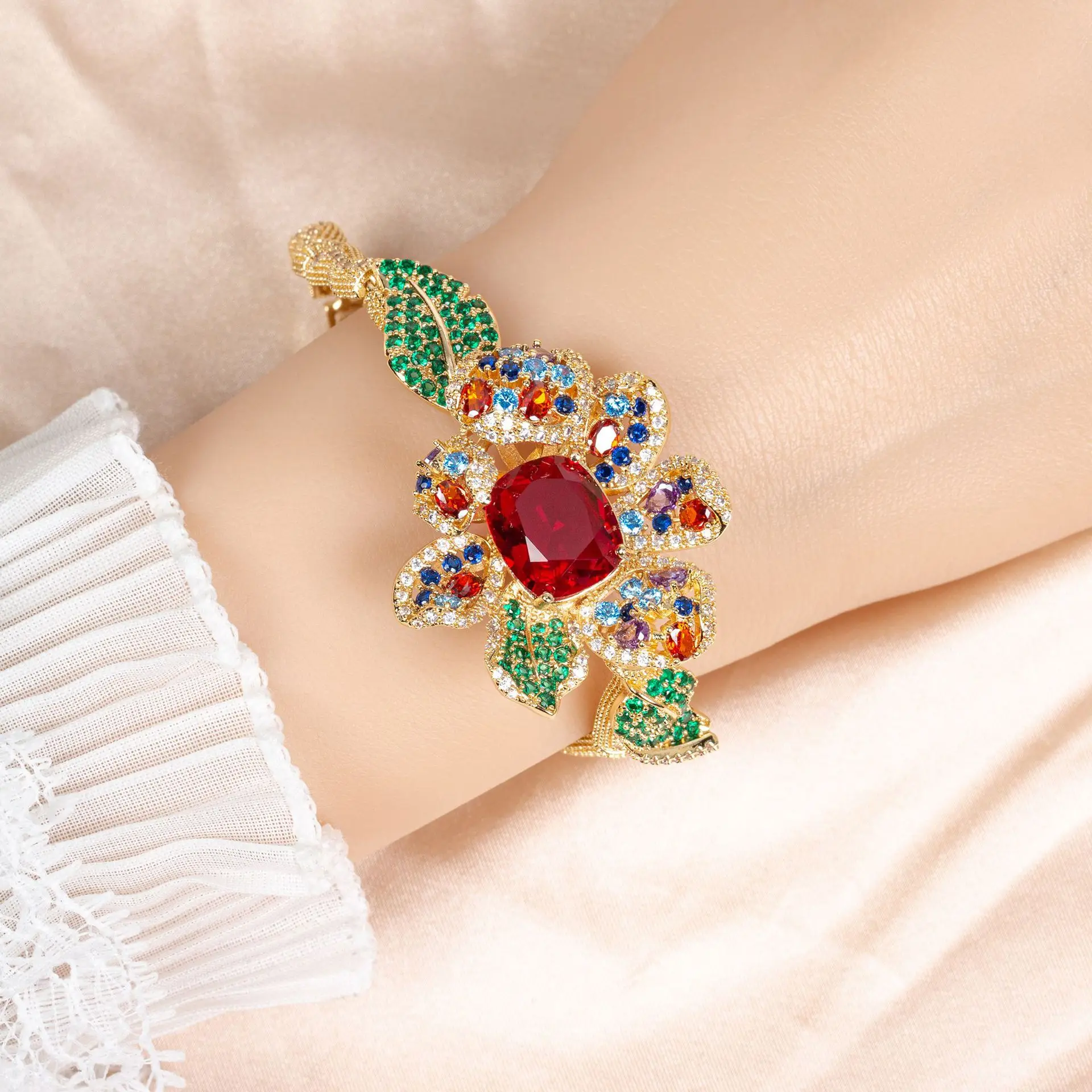 

HIBRIDE Fashion Classic Vintage Flower Bracelet Multicolour Jewellery Set Daily Party Banquet Prom Date Holiday Gift Dress B106