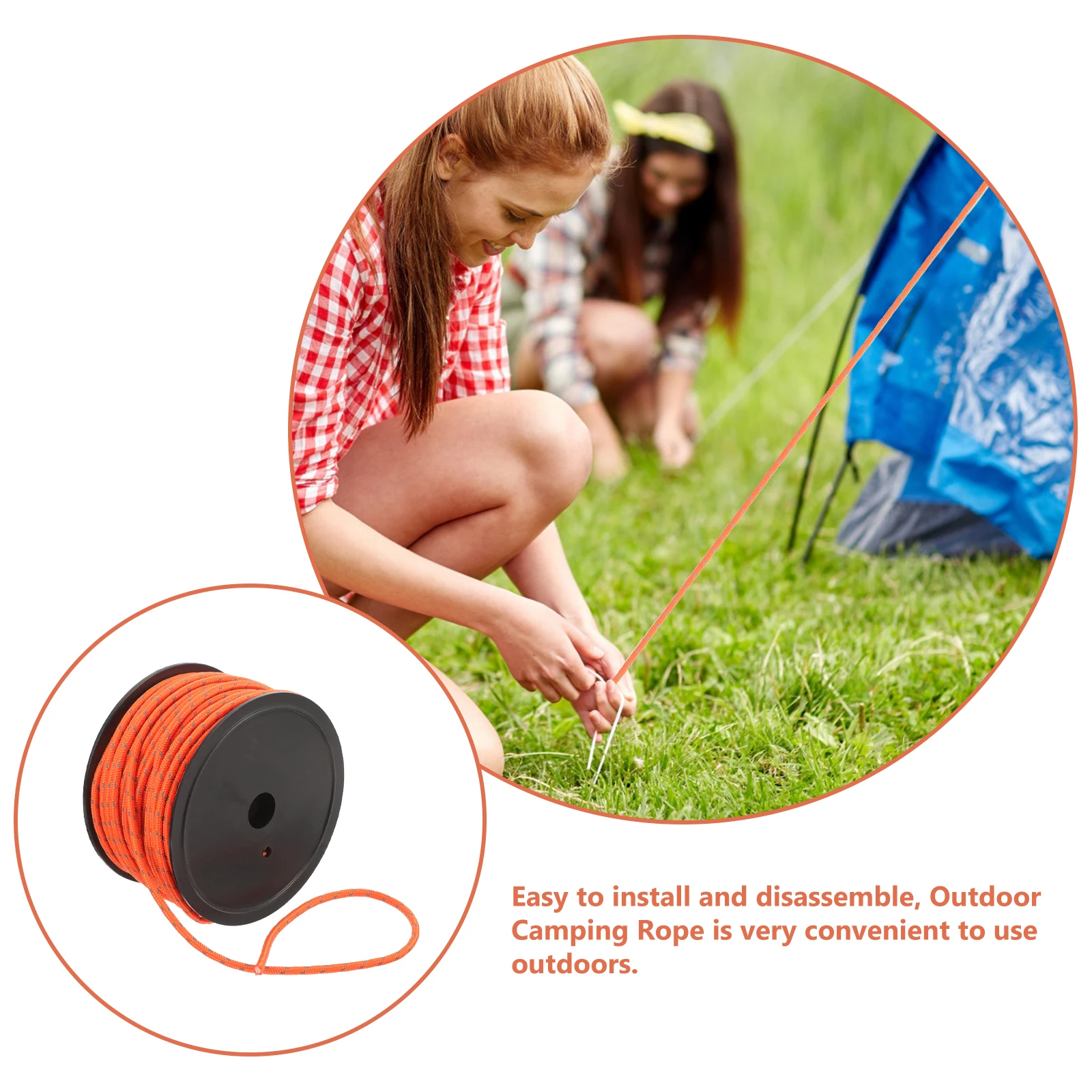 

5MM 50M Camping Rope Tent Cords Wind Proof Canopy Ropes Wind Proof Canopy Ropes Polyester Outdoor Hiking Supplies