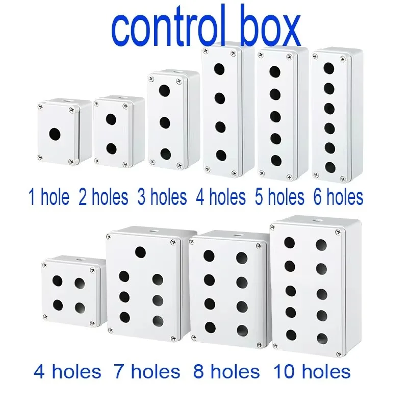 22mm Waterproof Button Switch Box for Elevator - Emergency Stop, Self-locking Start/Stop Industrial Control Box (Plastic)