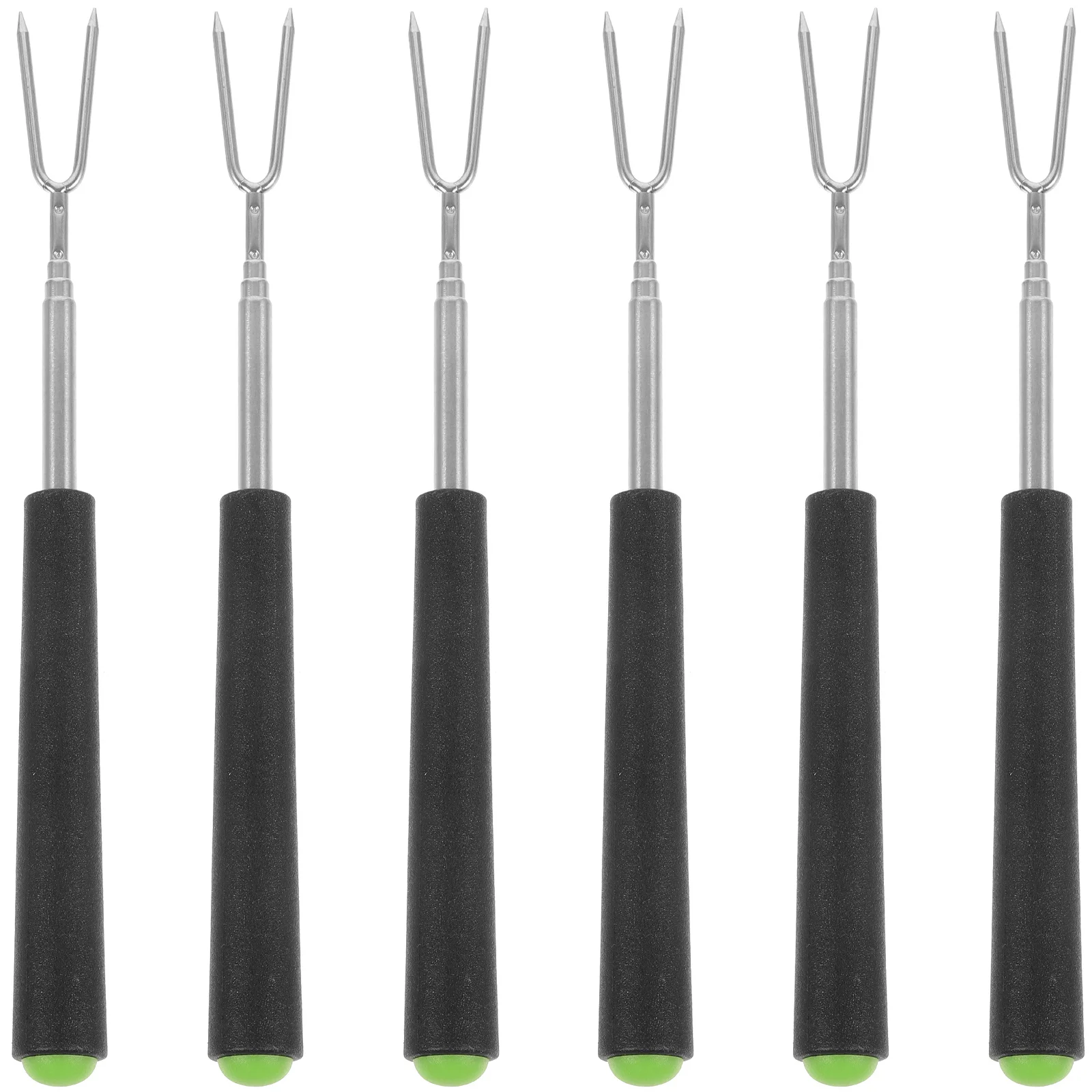 

6pcs Barbecue Forks Stainless Steel Bbq Skewers Meat Roasting Sticks Kitchen Utensil Outdoor Grilling Cooking Serving Hot Dog