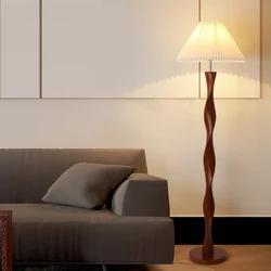 Japanese Wabi-sabi Medieval Floor Lamp LED Atmosphere Solid Wood Standing Lamp Home Decor Living Room Bedroom Homestay Study