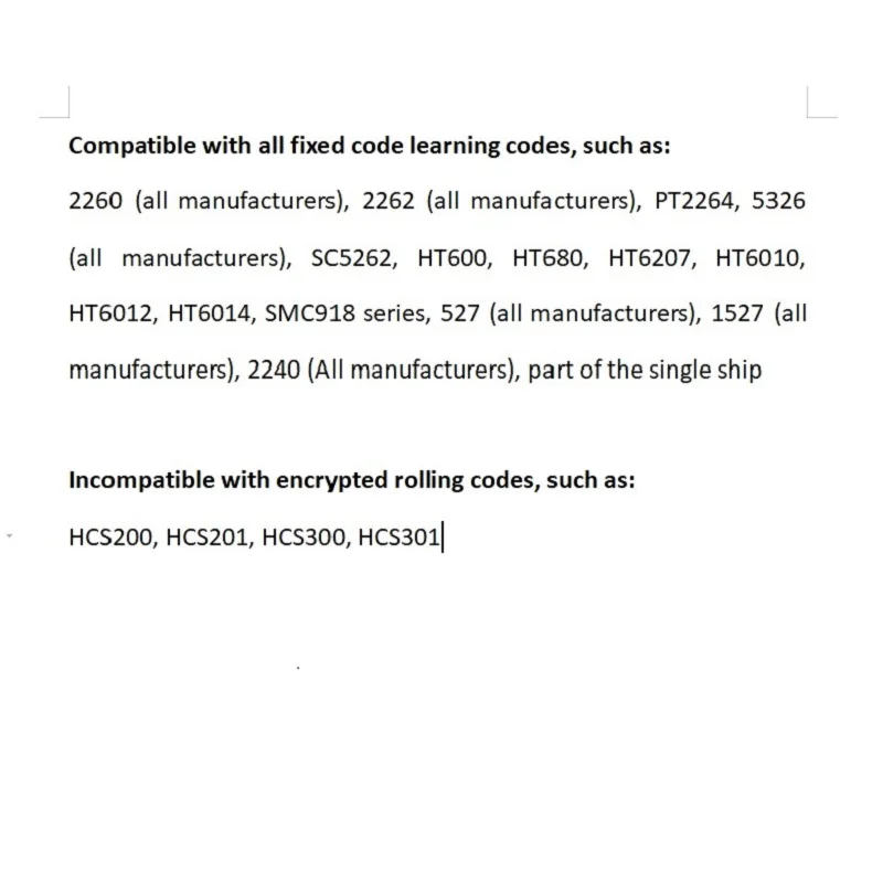 433MHZ Cloning Duplicator Key Remote Control Controller Universal Clone For Gate Garage Door