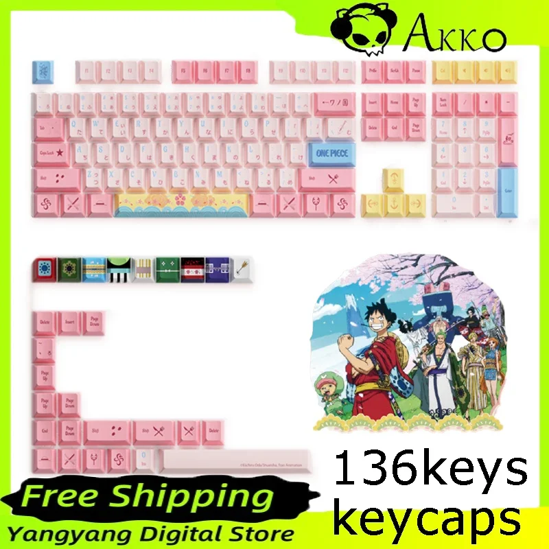 Imagem -01 - Akko-custom Universal Keycaps One Preço Wano Country Altura Original Sublimação Eixo Satélite Pbt akko custom universal keycaps one preco wano country altura original sublimacao eixo satelite pbt 01