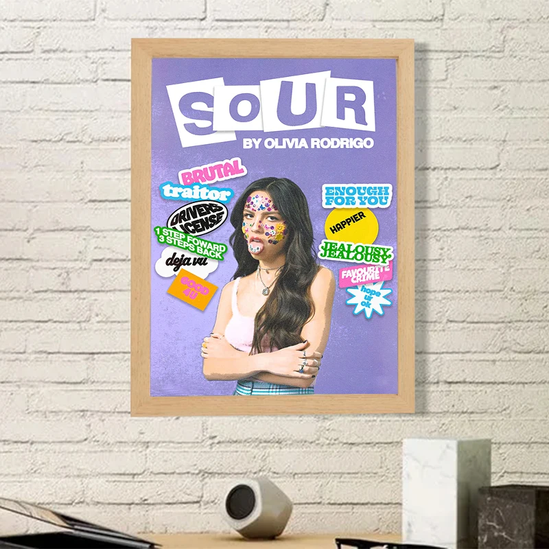 

Sour Hot Album Paintings for Bedroom Singer O-Olivia Cool R-Rodrigo Poster Pop Music Home Decorations Canvas Room Decor Wall