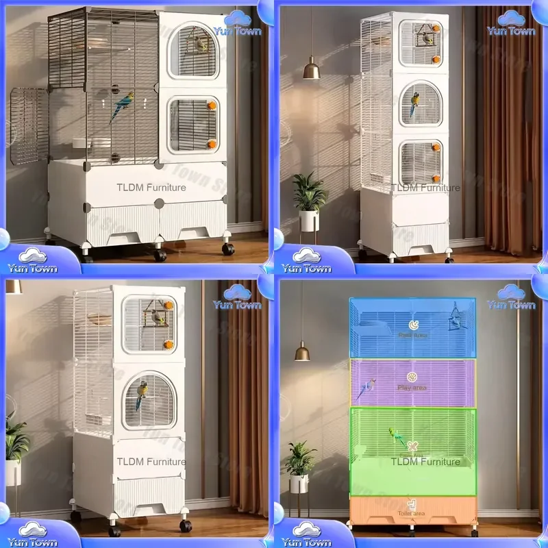Splash-proof Large Bird Cage for Pigeon Lovebird Canary Parrot Starling Breeding Cage Pet Birdcage Aviary Housing for Birds