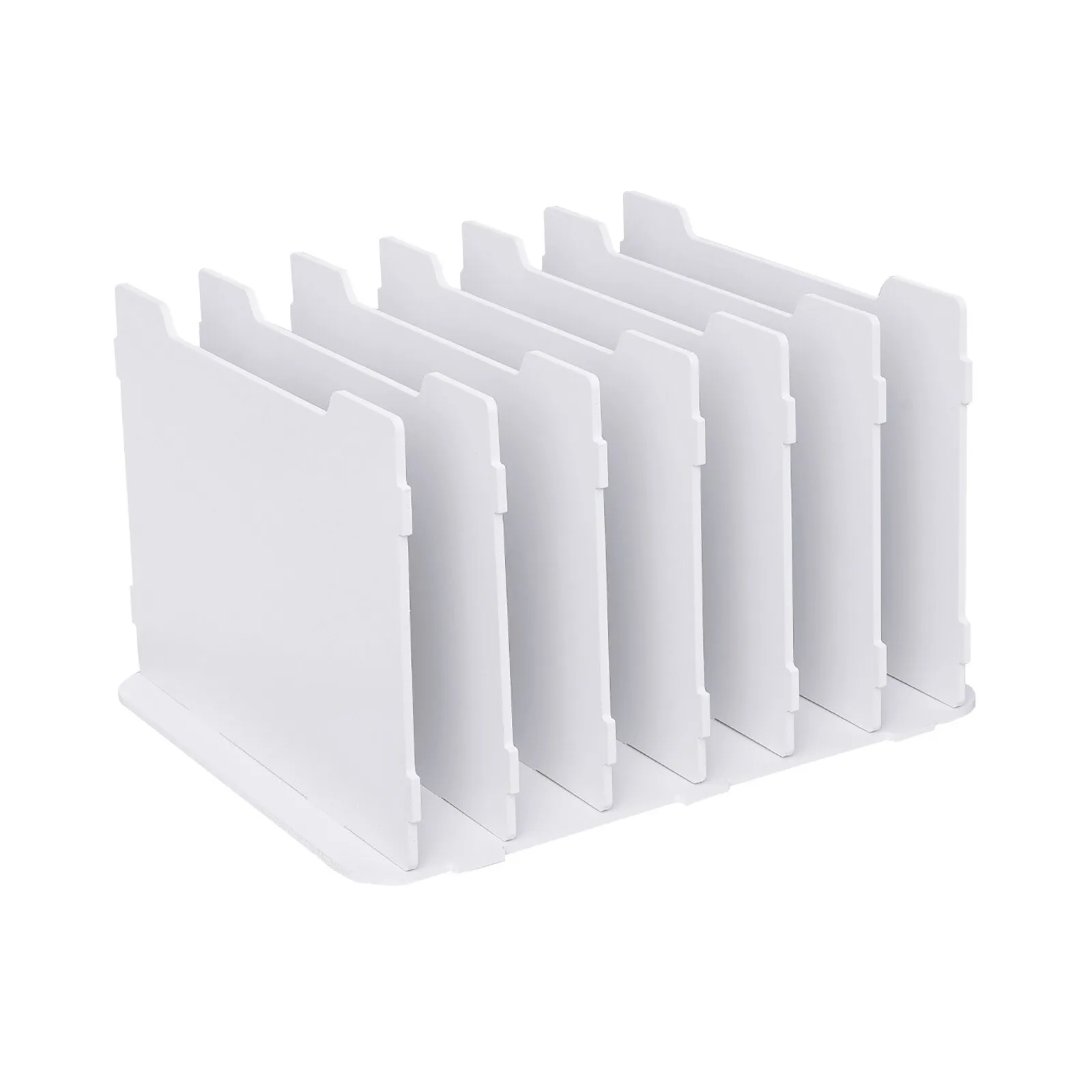 Loyalheartdy 7 Tier Letter Tray Paper Sorter Holder File Document Rack Shelf Desk Organizer for Home Office Classroom White