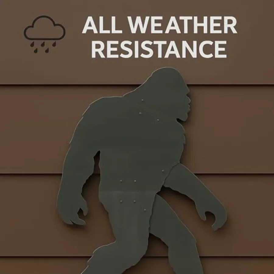 Outdoor Sasquatch yard art for lawn, garden cabin decor; weather-resistant polyresin; brown gray; 7FT tall, lifelike detail, UV