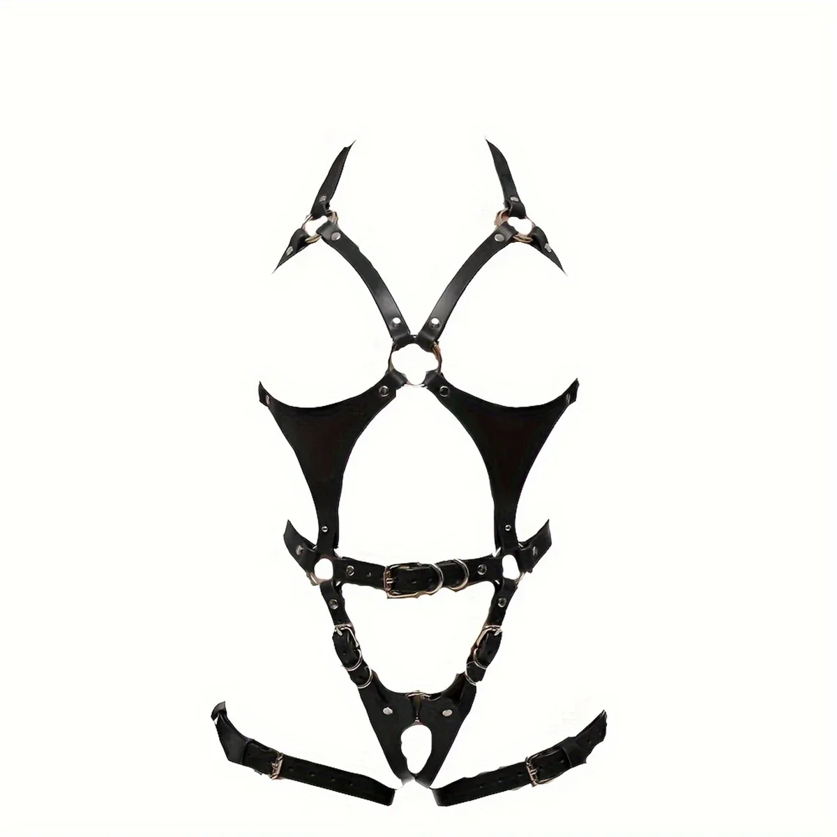 Sexy Leather Lingerie Women Bdsm Harness Set Collar Bondage Body Erotic Leg Bra Cage Suspender Porn 18 Accessorie Adult Clothing