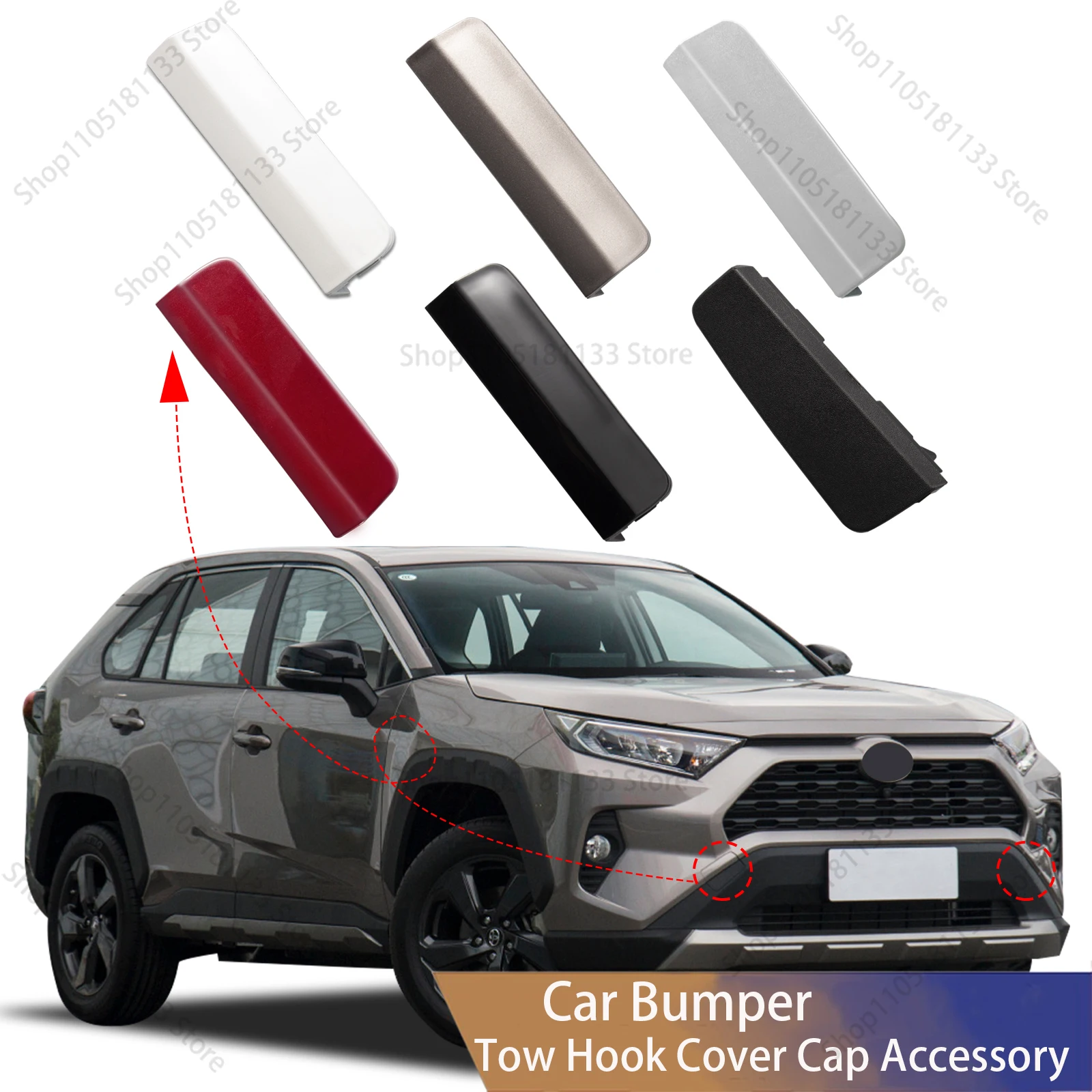 For Toyota RAV4 2019-2023 Front Bumper Tow Hook Cover 52438-0R901 Durable ABS Plastic Professional Quality