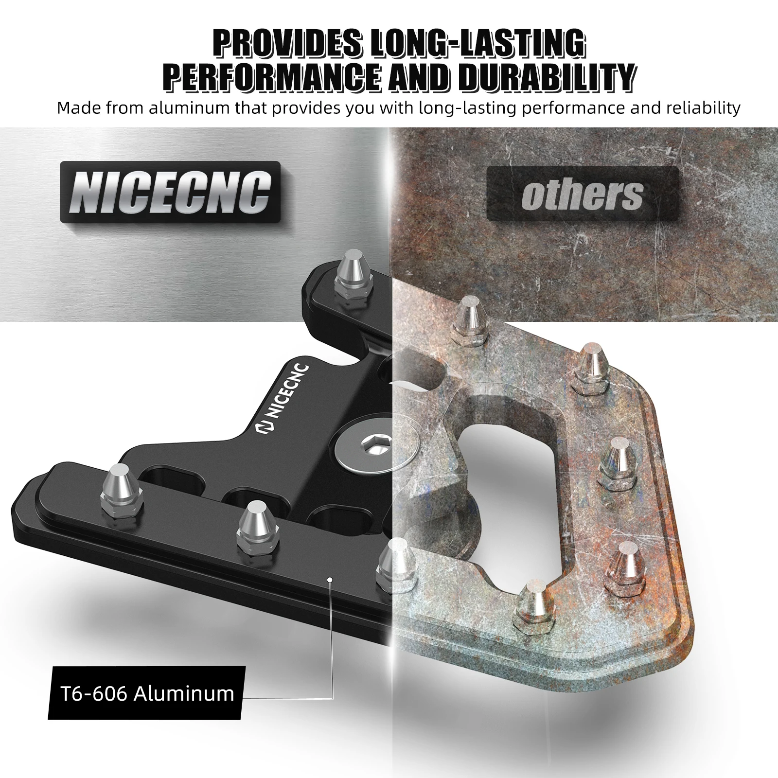 NICECNC ATV Rear Brake Pedal Lever Extension Extender For Yamaha Raptor 700 2006-2012 2007 2008 2009 2010 2011 6061-Aluminum