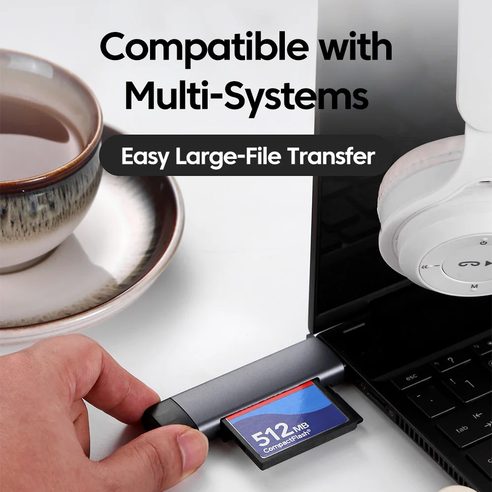 5-in-1-Multifunktions-USB-TYPE-C-Kartenleser, externer Speicher, schwarzer Stretch für Memory Stick USB 2.0 Mini SD TF CF-Kartenleser