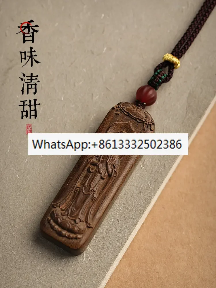 On sandalwood Chenxiang Guanyin Bodhisattva wooden pendant Buddha brand high-end 2022 new pendant necklace for men and women