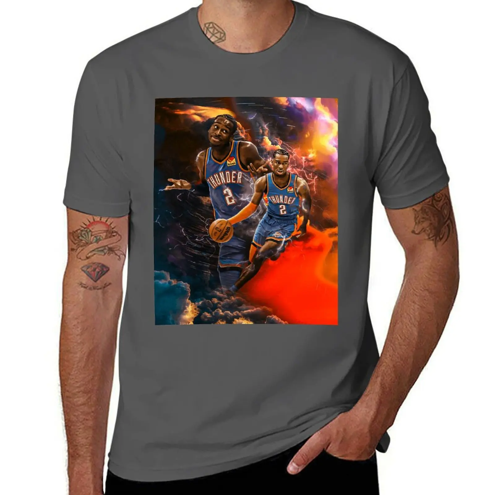 

Shai Gilgeous-Alexander 2 Basketball T-Shirt oversizeds sports fans black t-shirts for men