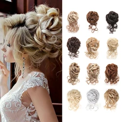 Messy Bun Hair Piece Synthetic Tousled Updo Hair Buns Extension 10-calowy elegancki klips z pazurem Kręcone włosy Bun Scrunchie dla kobiet