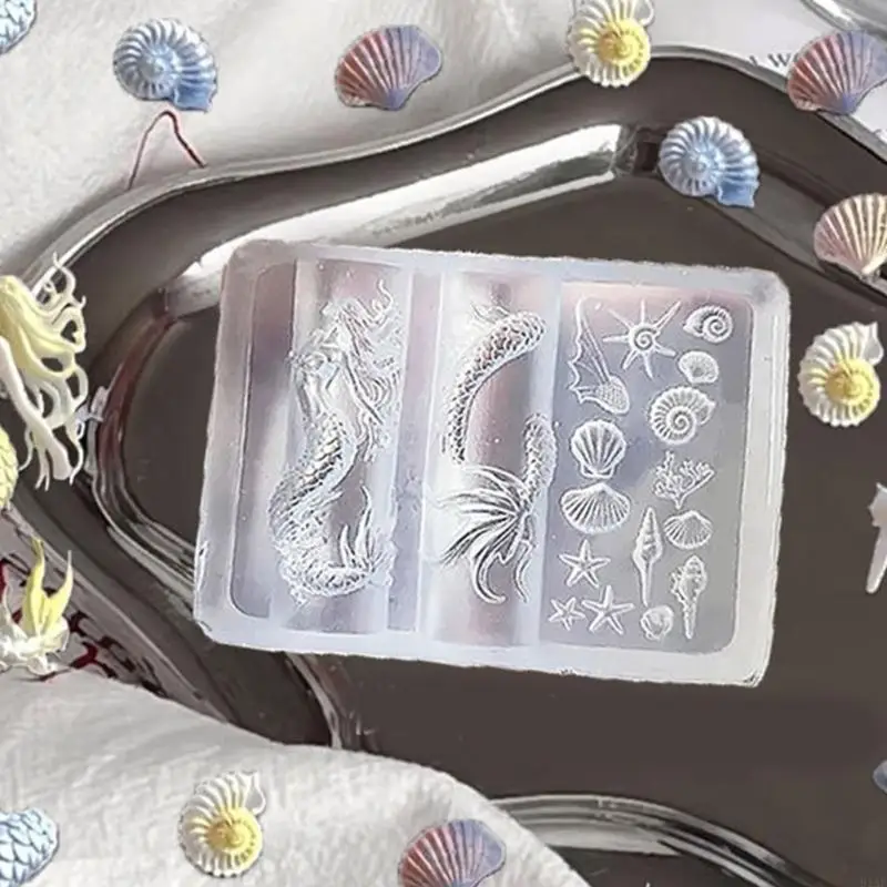 91AF 2 Pack Oceanics موضوع قالب السيليكون لفن الأظافر واليد اليدوية #5