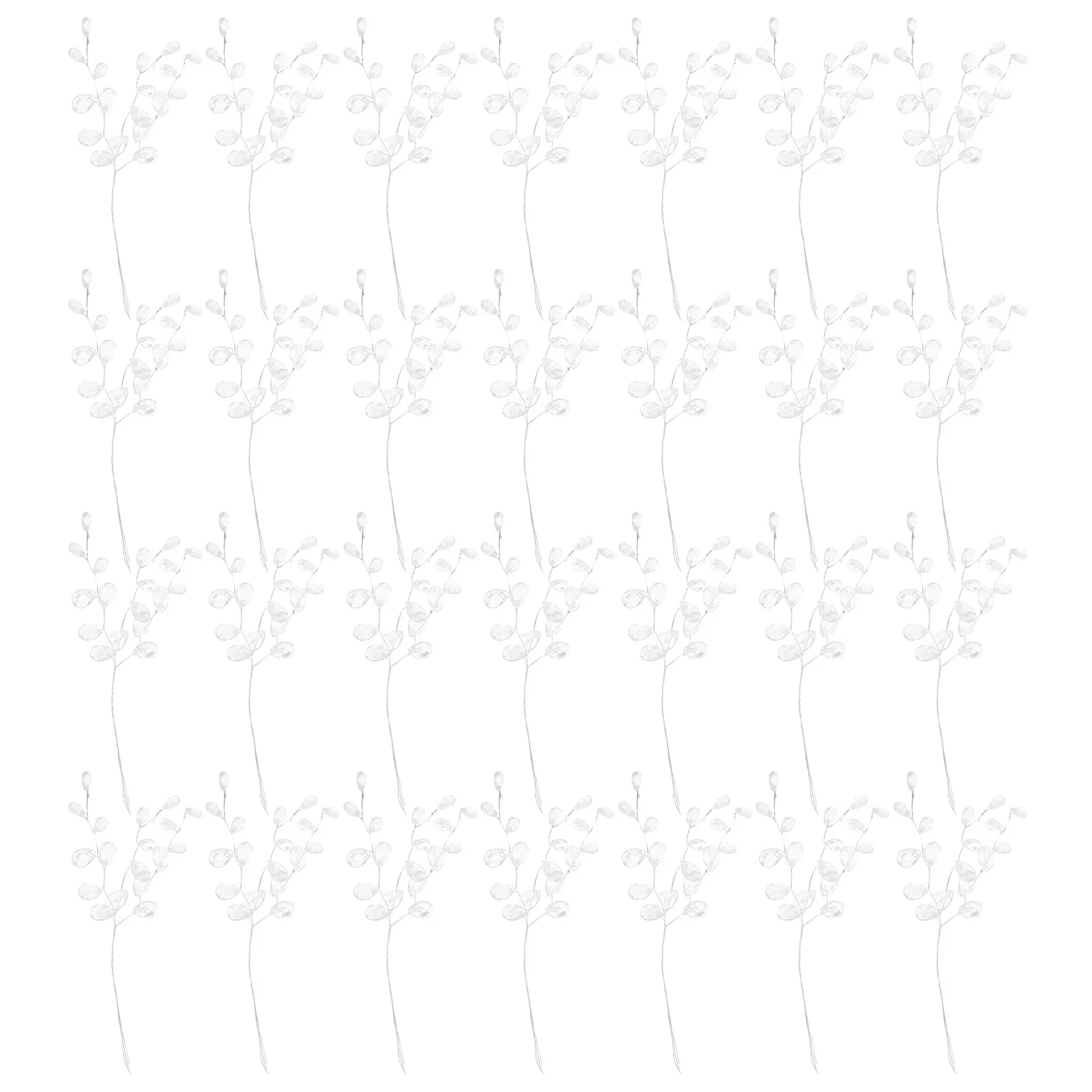 

50Pcs Acrylic Flower Branches Crystal Bud Sprays White 15cm Wedding Party Home Decor Floral Crafts DIY Artificial Flower