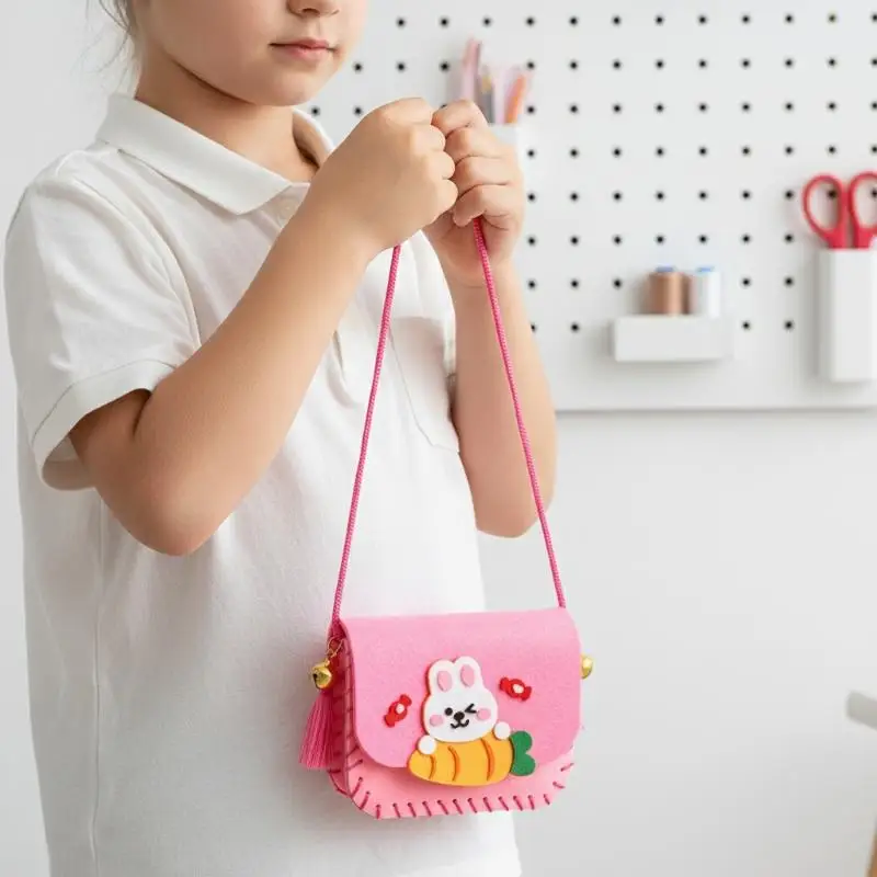 Cute Felt Felt Bag Making Kit Crafts Art Sewing Toy Crossbody Bag Kindergarten Cartoon Handmade Bag view 5