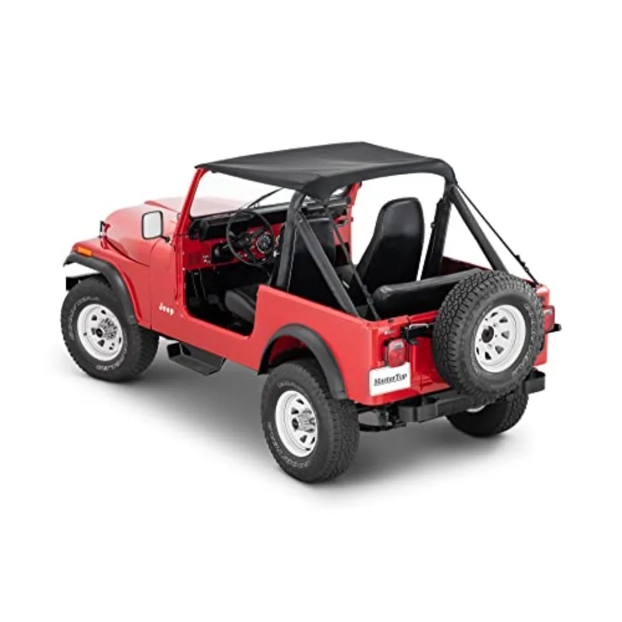 

Тент-бимини на ремешках - Подходит для Jeep Wrangler YJ и CJ-7 1978-1991 - Роскошная 3-слойная ткань MasterTwill 30 унций - Для отдыха на открытом воздухе