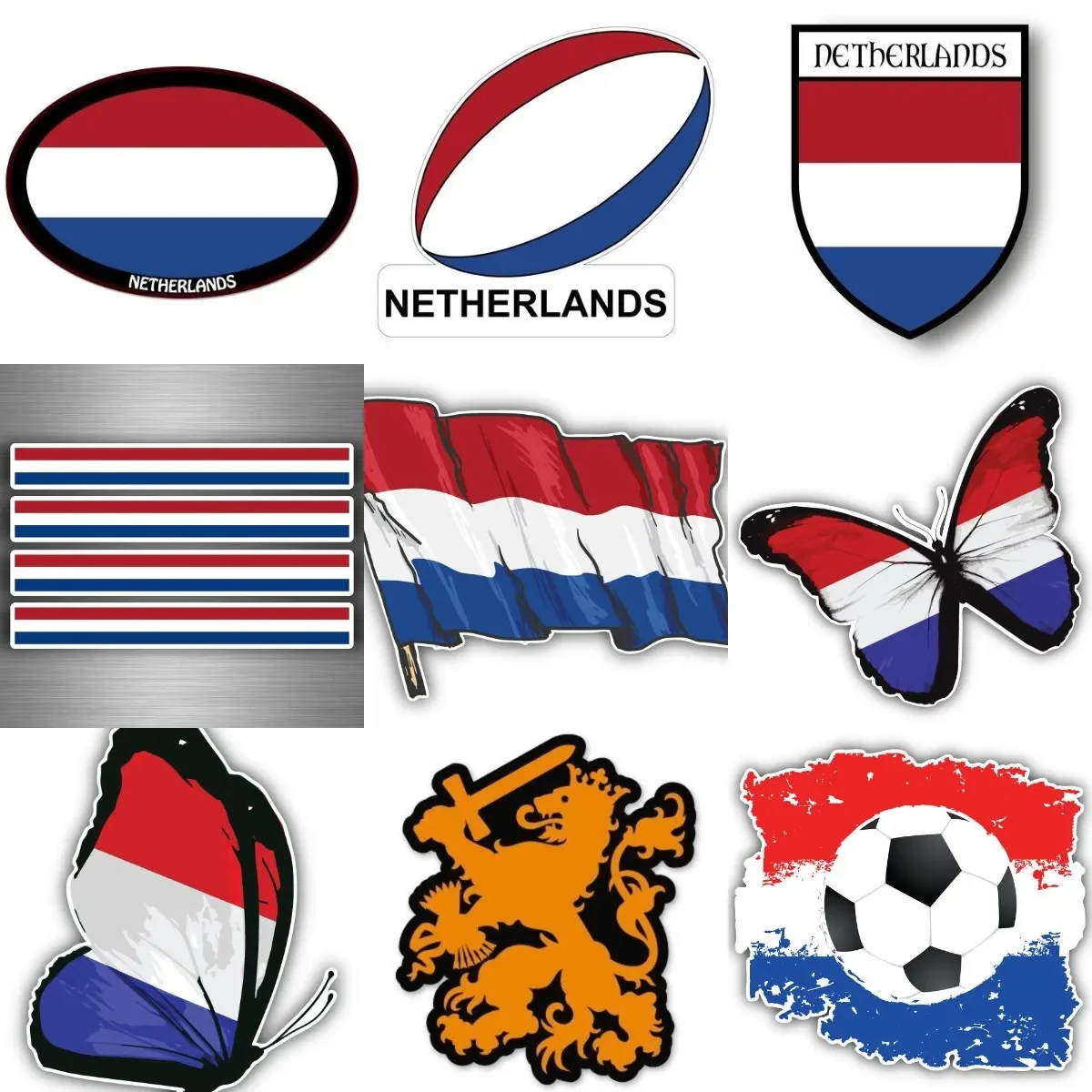 

NL Netherlands Flag Emblem PVC Waterproof Sticker for Decorate Table Fridge Wall Room Car Van Truck Helmet Bumper Bicycle Decal