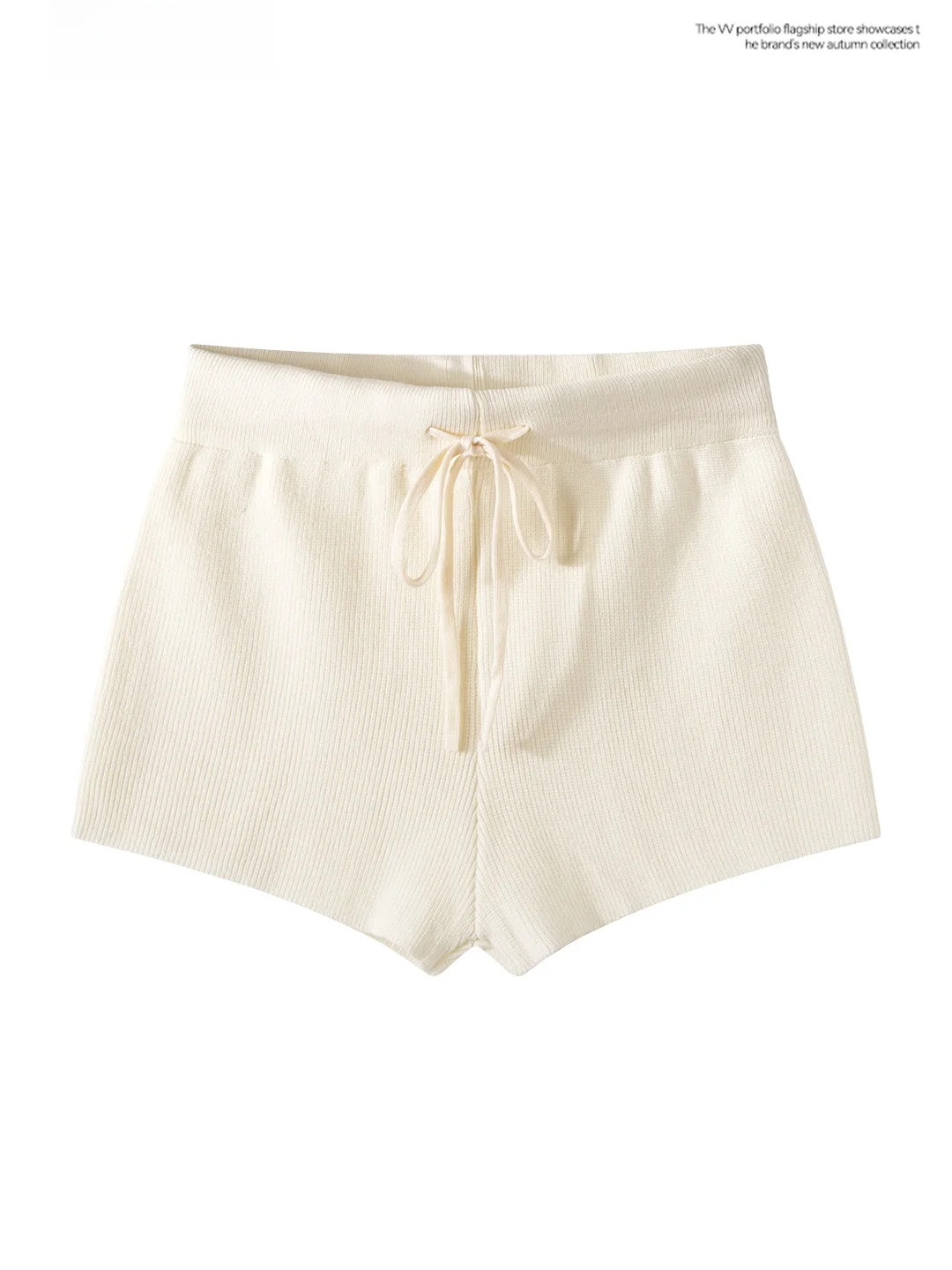 Slim Fit High Waist Short Pants Women's Base Layer Outerwear Casual Winter White Trousers Anti-Aging Small Stature