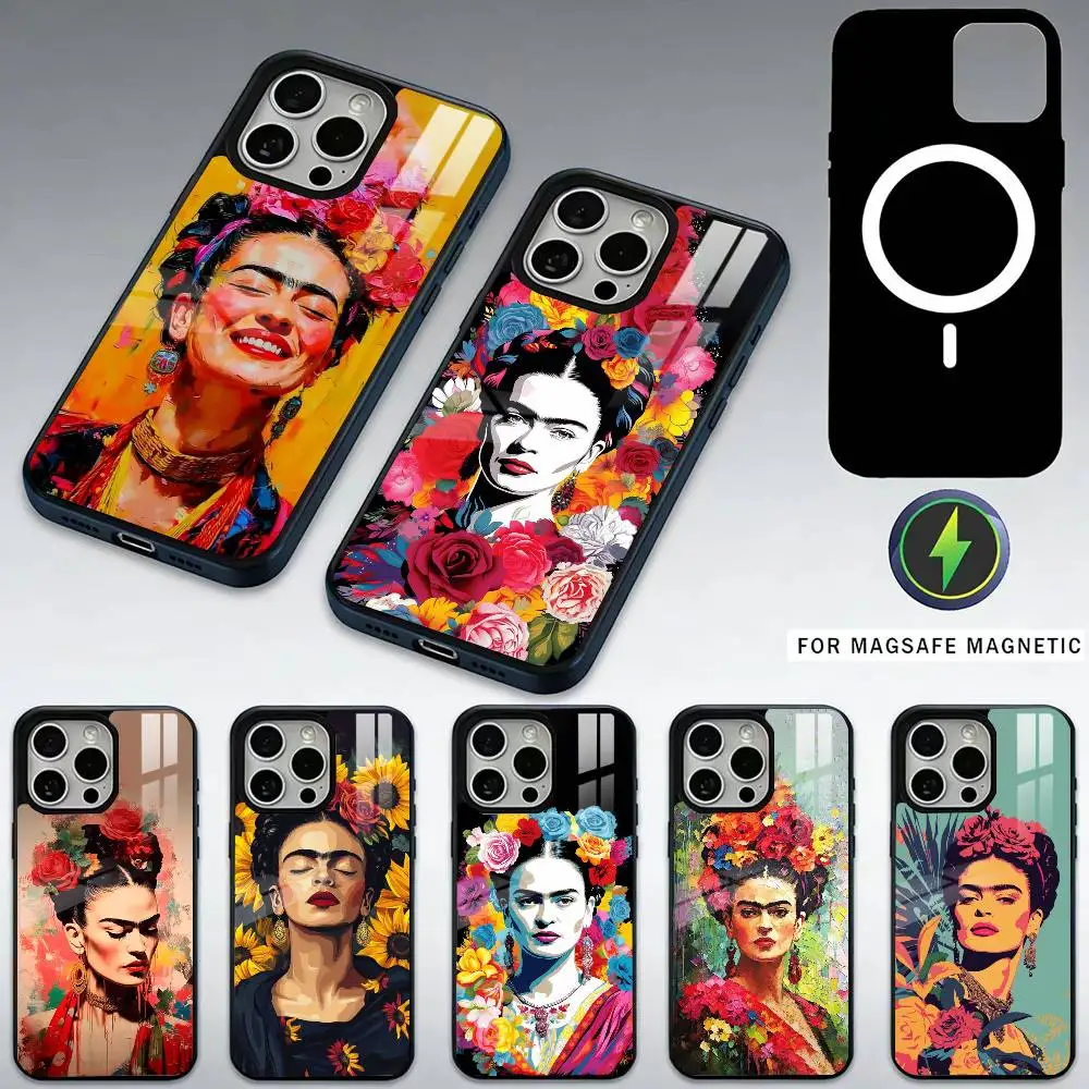 

Art F-Frida Kahlo Phone Case For iPhone17,16,15,14,13,12,11 Plus,Pro Max Magnetic For Magsafe Wireless Charging