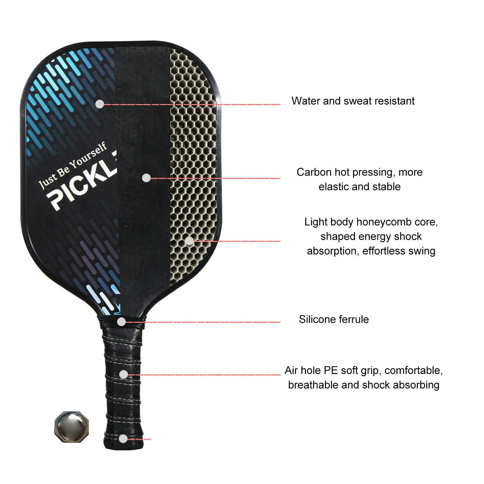 Pickleball Set: 2 Rackets, 4 Balls & 1 Bag - Durable Glass  PP for outdoor Training & Fun