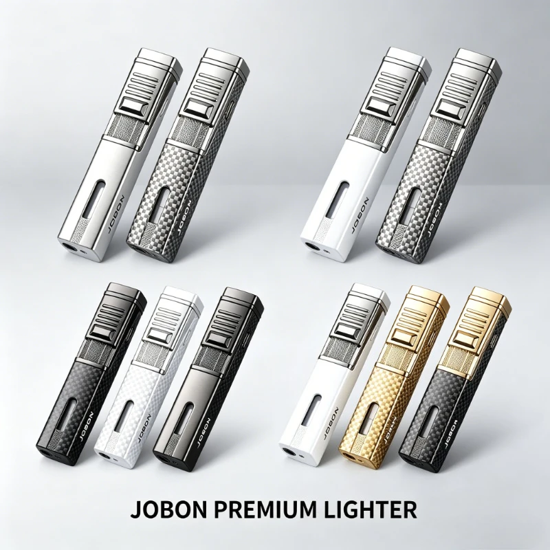 

Metal Windproof Torch Lighter, Transparent Fuel Window Design, Intense Direct Blue Flame Refillable Butane Lighter Smoking Gift