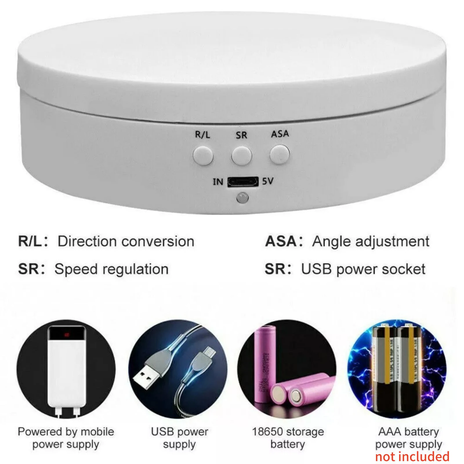 360° Electric Motorized Rotating Display Stand 3 Rotational Speed Turntable Jewelry Holder Display For Photography Product &Show