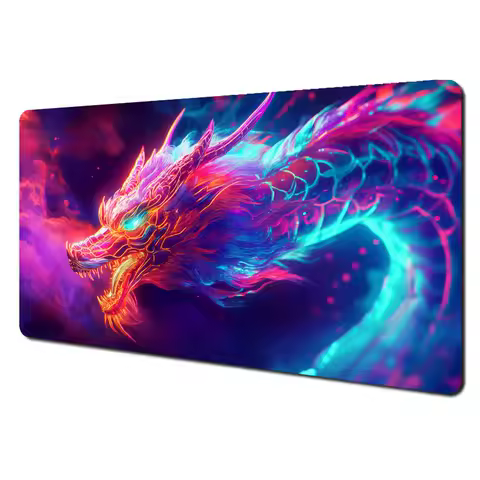 Large color dragon Mousepad Deskpad Cherry Desk mat Gaming Accessorys Office Natural Rubber LockEdge Professional non-slip XXL