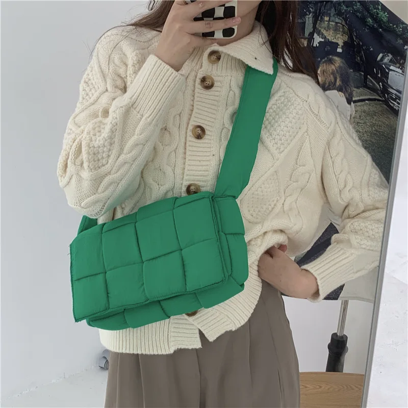 Niche Design Pillow Bag Autumn and Winter High-end Woven Bag Versatile Shoulder Crossbody Bag  Down Jacket Bag