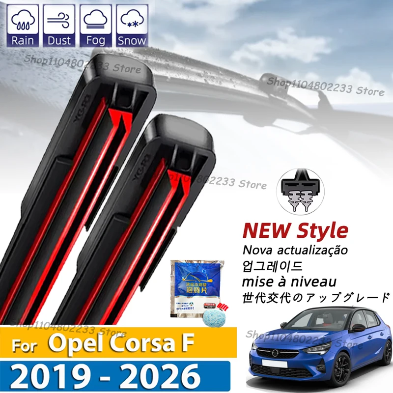 

LHD Front Wiper Blades For Opel Corsa F 2019 - 2026 Windshield Windscreen Clean Window Car Rain Brushes Wiper Rubber Refill