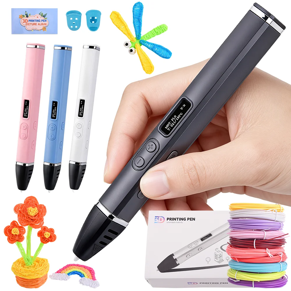 3D Printing Pen For Doodling Making Holiday Presents With Oled Display Temperature Control And Fast Extrusion With PLA Filament