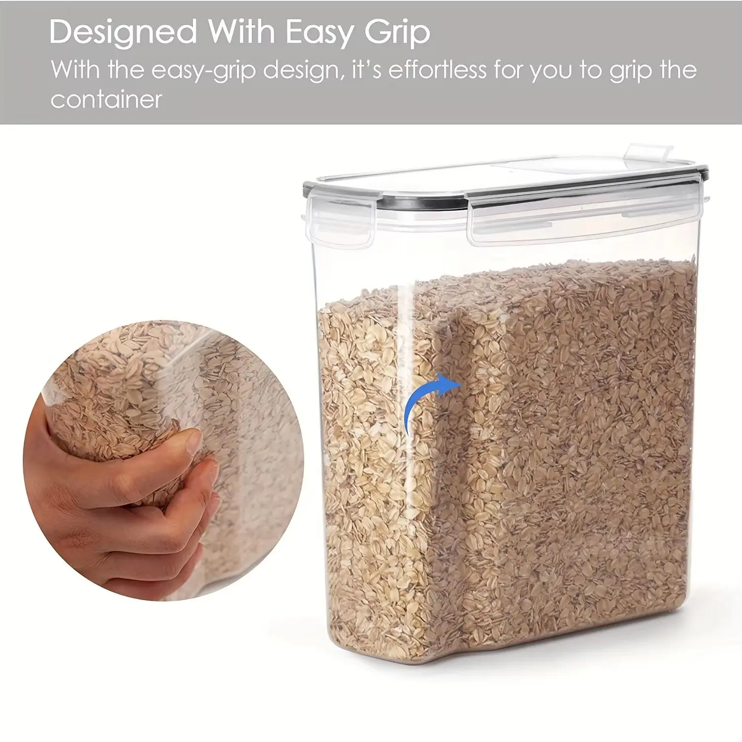 3pcs/set 2.5L/4L Grain Sealed Moisture-proof and Insect Proof Bucket Food Dispenser Kitchen Transparent Storage Box Label