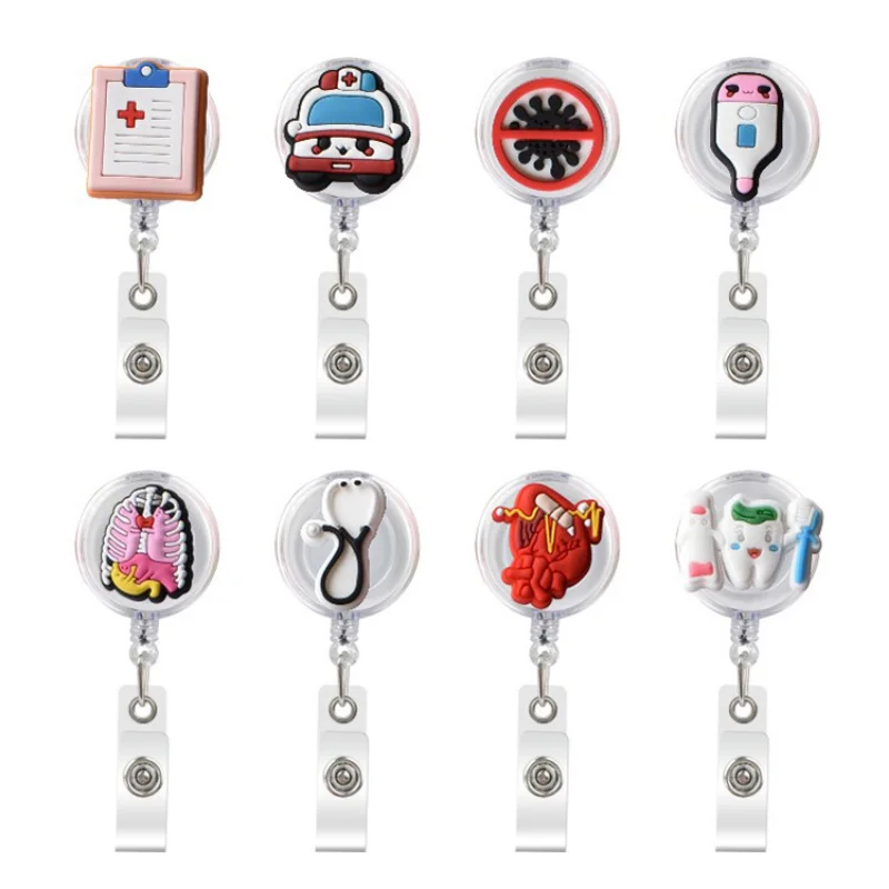 1pc Retractable Keychain Badge Reels Lanyards Id Name Badge Holder Key Retractable Hospital Nurse Accessories for Boys and Girls