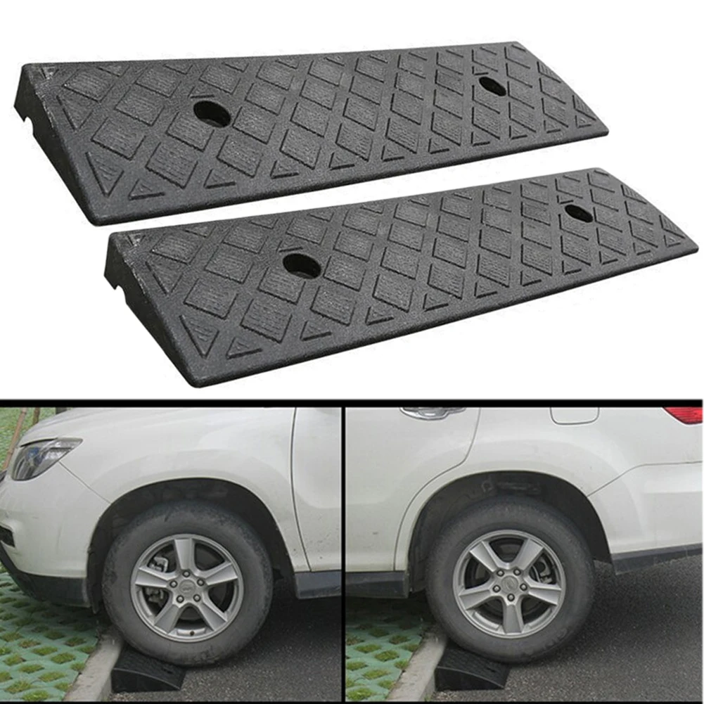 2PCS Plastic Kerb Ramp Non-Slip Threshold Ramp 30mm Height For Car Bicycles Wheelchairs Going Uphill Smooth Transitions