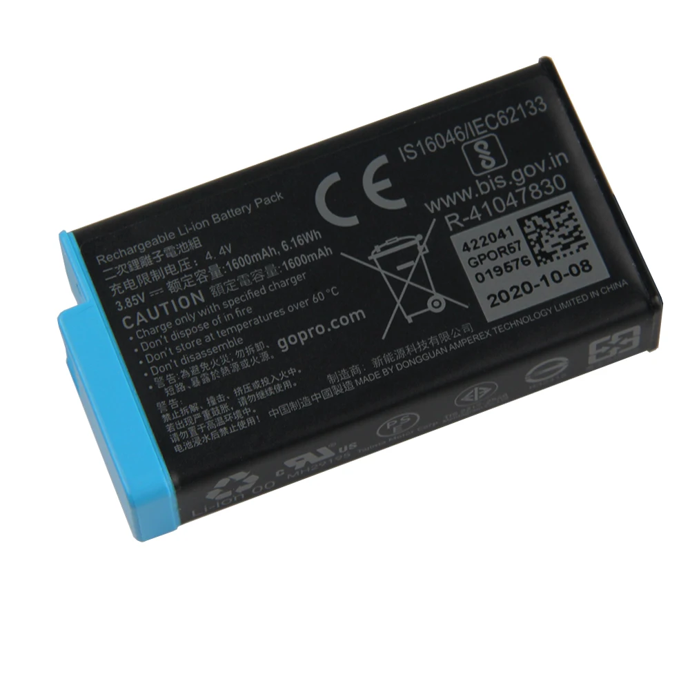 Imagem -06 - Bateria de Substituição Recarregável para Gopro Max 1600mah 601026762-000 Spcc1b Novo