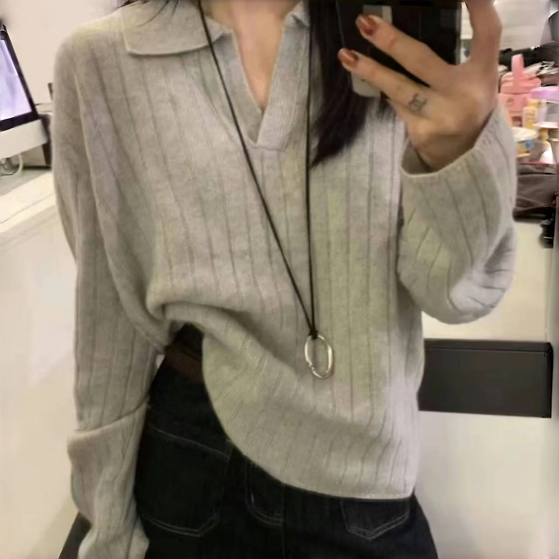 

Модный длинный вязаный свитер Sve, женский шикарный винтажный дизайн, универсальный осенне-зимний теплый тонкий свитер из смеси полиэстера